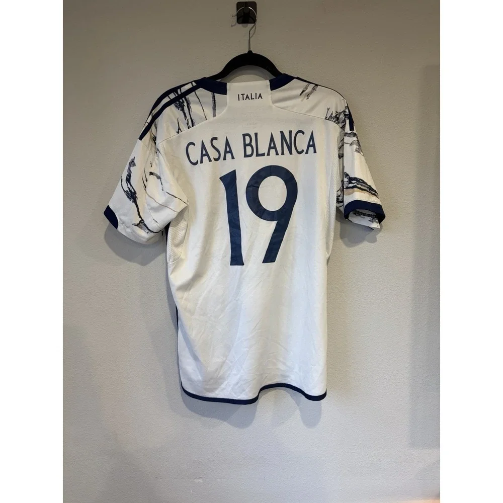 ITALY 2023/2024 AWAY FOOTBALL SHIRT‎ JERSEY ADIDAS L #19 Casa Blanca